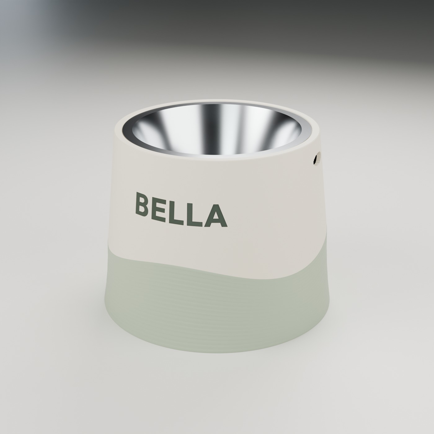 Wave raised bowl stand with the name BELLA